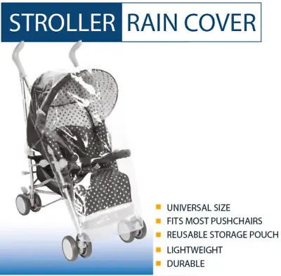 STROLLER RAIN COVER Pushchair Pram Baby Car Clear Fits Most Raincover Buggy • £3.99