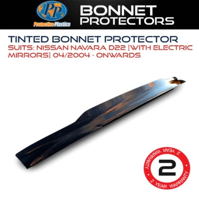 $116.99 • Buy Tinted Bonnet Protector Fits Nissan Navara D22 04/04-Onwards [Electric Mirrors]