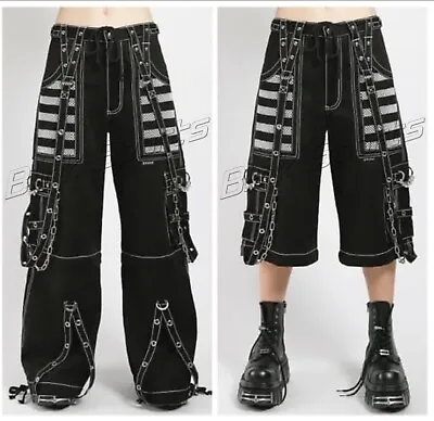 Men's Gothic Handmade Cyber Pant & Short Baggy Electro Punk Bondage Rave Trouser • £39.99