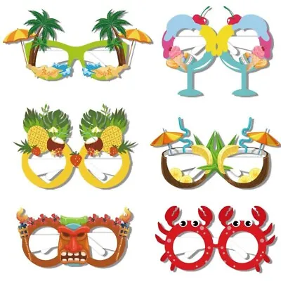 £5.99 • Buy 12pcs Luau Party Glasses Hawaiian Paper Eyeglasses Fancy Party Photo Booth Props