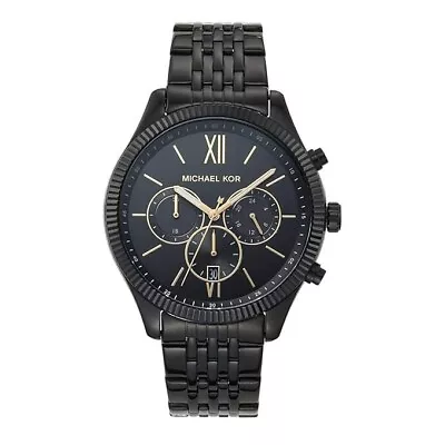 Michael Kors Analog Black Dial Men's Chronograph Watch NIB MK8717 • $134.99