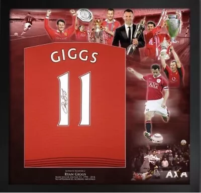 Signed Framed Ryan Giggs Manchester United Shirt Comes With COA • $126.30