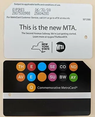 NYC Metrocard This Is The New MTA -Second Ave Subway-Expired Mint Condition • $7.99