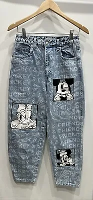 $28 • Buy BERSHKA Disney Mickey Mouse Mom Jeans Lightwash Size 8