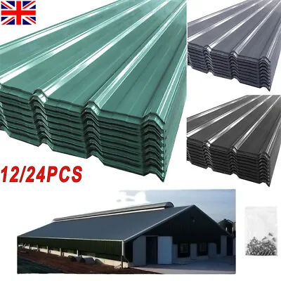 12/24x Galvanized Metal Roofing Panels  Corrugated Roof Sheet Profile Carport UK • £35.94