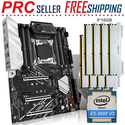 LGA 2011-v3 X99 Motherboard Xeon E5 2699 V3 CPU 128GB DDR4 2133MHz RAM Combo Kit • $469.95