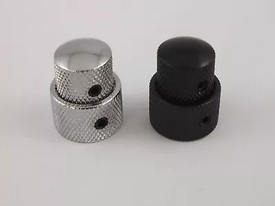 Dual Concentric Stacked METAL CONTROL KNOBS CHROME Or BLACK For Electric Guitar • £5.95