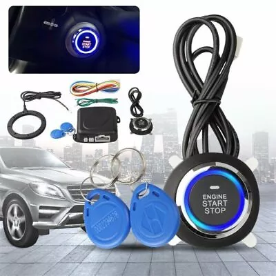 Car Ignition Switch 12V RFID Engine Start Pushutton Keyless Entry Starter Kit AU • $39.59