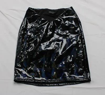 Naked Wardrobe Women's Holographic Vinyl V-Waist Mini Skirt LC7 Black Size XS • $15.29