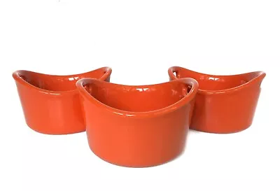 Rachel Ray SET Of 3 Orange Stoneware Ramekin Double Handle 10oz Baking Dishes • $18.95