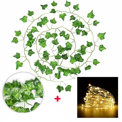 LED Leaves Ivy Leaf Garland Fairy String Lights Lamp Xmas Party Garden Decor • £3.49