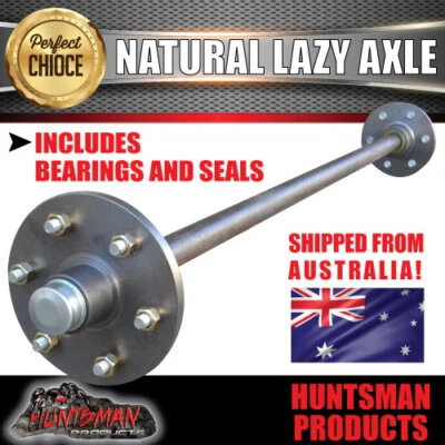 $194.20 • Buy Lazy 6 Stud Trailer Axle 39mm Round Natural 60-79  Axles 750KG Boat Caravan