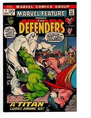 Marvel Feature #3 - The Defenders - Key Issue 3rd Appearance - Fine + 6.5 • $19.99