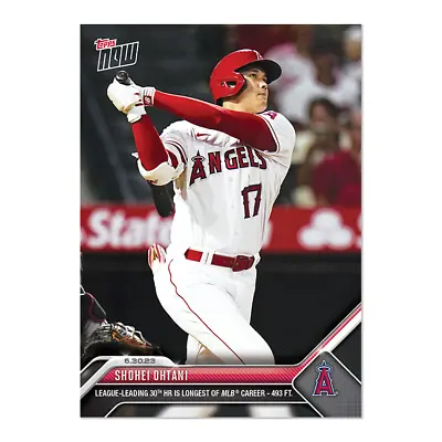 Shohei Ohtani- 2023 MLB TOPPS #517 League Leading 30th HR Is Longest At 493 Ft! • $12.99