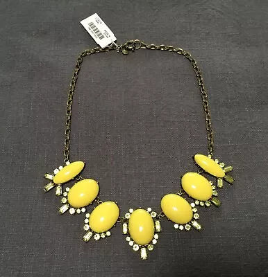 J.Crew Factory Authentic NWT Stone Chandelier Necklace In Bright Sun With Pouch • $33.15