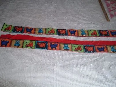 2 Vtg UFO Quilt Scraps Crumbs Slow Stitching Puppy Kitty Squares Cute 40x3 #BD • $5.99