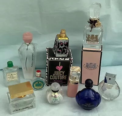 Bundle Of 10 Empty Perfume Bottles- Dior D&G Armani Hugo Boss Juicy Couture 4711 • £9.99