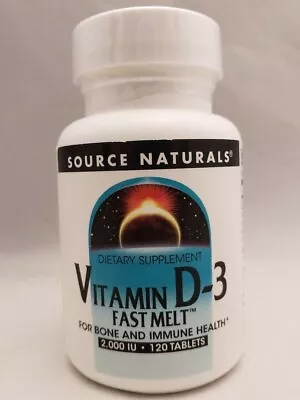 Source Naturals Inc. Vitamin D-3 2000 IU Fast Melt 120 Sublingual Tablet • $16.40