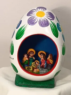Mexico Mini Art Clay Handpainted Nativity Oval Shape Figurine • $8.99
