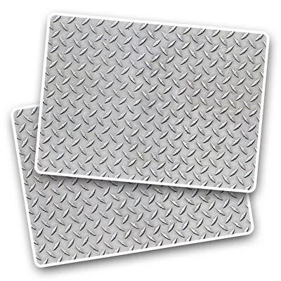 2x Vinyl Sticker Imitation Metal Checker Plate Floor #51224 • £2.99