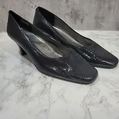 JAM Spain Womens Black Shoes Heels Leather UK5 EU38 • £12.99