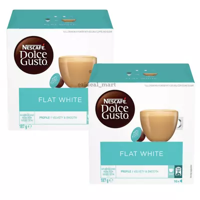 2x NESCAFE Dolce Gusto Flat White Coffee Pods 16 Capsules | NEW | FREE SHIP AU • $24.99