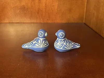 Pablo Zabal Chile Blue Studio Pottery Ceramic Dove Figurines Signed • $50
