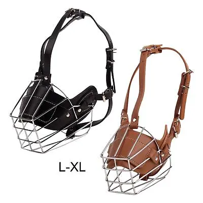 £21.05 • Buy Muzzle For Dog Anti Bite  Wire Basket Cage Adjustable PU Leather Straps