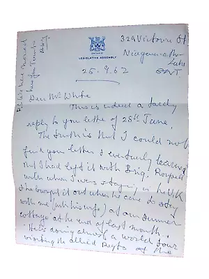 Very Rare - 1962 Major Benjamin Handley Geary Vc Signed Letter • £0.99