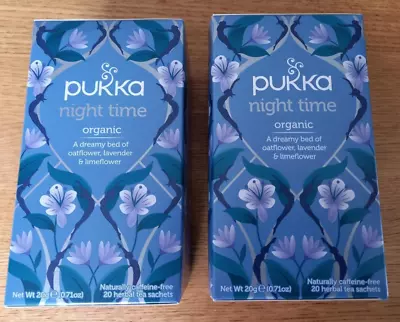 2 X Pukka Night Time Organic Herbal Tea - 2 X 20 Teabags • £10