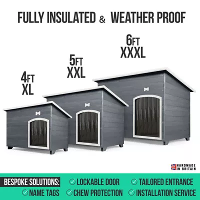 Outdoor Dog Kennel / House Winter Weather Proof Insulated - XL XXL XXXL - 4 Foot • £299.99