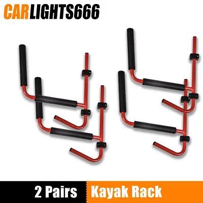 $39.45 • Buy Pair Kayak Rack Ladder Wall Mount Storage Rack Bike Surfboard Canoe Fold Hanger