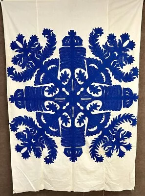 RARE C 1930-40s Hawaiian QUILT Top Vintage Blue Collector's Find! • $1295