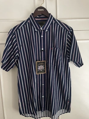 £15 • Buy Merc London Mod  Striped Button Down Collar Shirt , M, Blue , BNWT