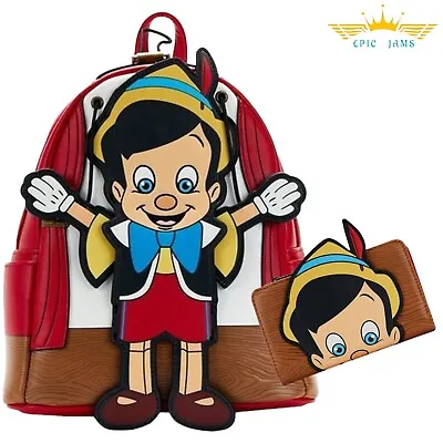 Loungefly Disney Pinocchio Marionette Mini Backpack Set • $151.73