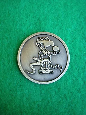 Cartoon Rat In Sunglasses Playing Golf Ball Marker Metal Putting Coin Cute Funny • $4.97