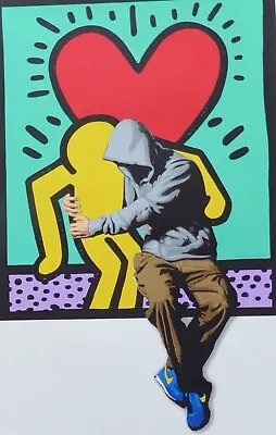 Hijack Art  BFF  2023 Hand Signed Mr.Brainwash Son Love Graffiti Screenprint COA • $1298