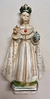 Vintage Infant Of Prague Chalkware Statue 12  • $40