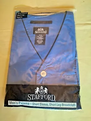 $29.95 • Buy Men's Stafford Summer Pajamas Short Sleeve Leg Broadcloth M V Neck Button Front