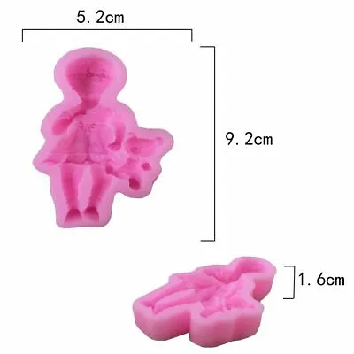 Baby Girl Boy Fondant Cake Topper Mold Chocolate Candy Baking 3D Mould Silicone • £3.25
