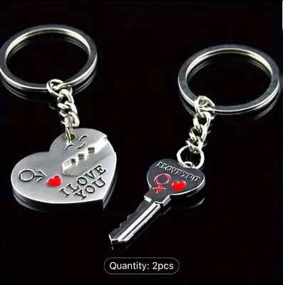 Romantic Gift For Her Him I Love You Keyring Heart Key Lover Couple Valentines • £2.50