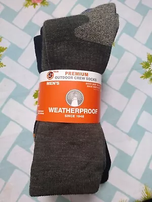 Weatherproof Men’s 6 -12 Outdoor Wool Blend Crew Sock Multi Color 5 Pairs • $14.50