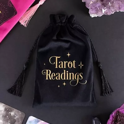 £2.99 • Buy Black Velvet Drawstring Tarot Reading Card Cards Bag Bags Pouch Holder Readings