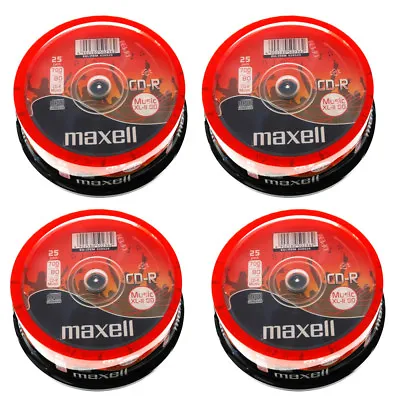 £30.99 • Buy Genuine Maxell Cd-r 80 Mins Xl-ii Digital Audio Recordable Blank Discs 100 Pack 