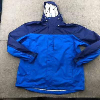 LL Bean Jacket Men Large Blue Windbreaker Rain Full Zip Shell Hiking* • $18.98