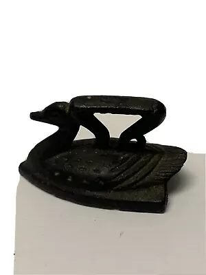 Antique Cast Iron Miniature Sad Iron And Trivet Swan Toy Salesman Sample • $29.56