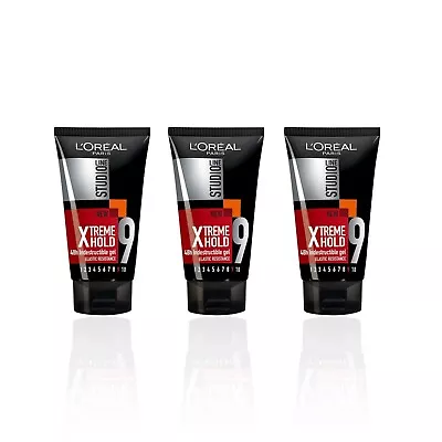 Loreal Studio Line Xtreme Hold 48h Indestructible Hair Gel 150ml-  (Pack Of 3) • £9.99