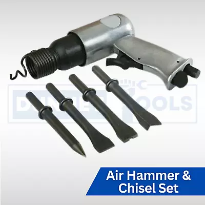 Air Chisel Hammer Set 150mm Drill 4pc Chisels Mechanics Automotive Air Tools • £14.99