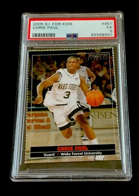 $150 • Buy CHRIS PAUL ROOKIE Wake Forest Univ #457 NBA Sports Illustrated For Kids SI PSA 5