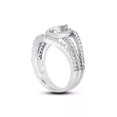 2.67ct G/VS1 Marquise Shape Natural Diamonds White Gold Halo Accent Ring • $7547.52